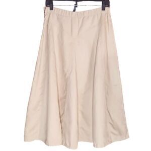 Beige A-line Skirt. Back Elastic Waist Flared A-line Western Look Women's M